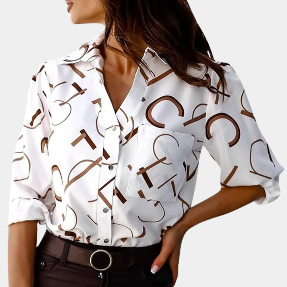 Alexandra™ Damenbluse mit Grafischen Buchstaben