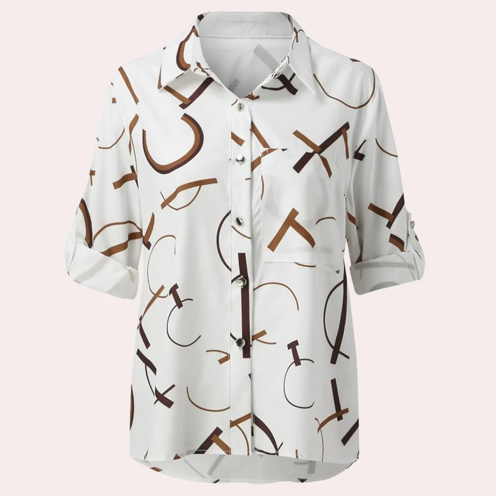 Alexandra™ Damenbluse mit Grafischen Buchstaben - Image 2