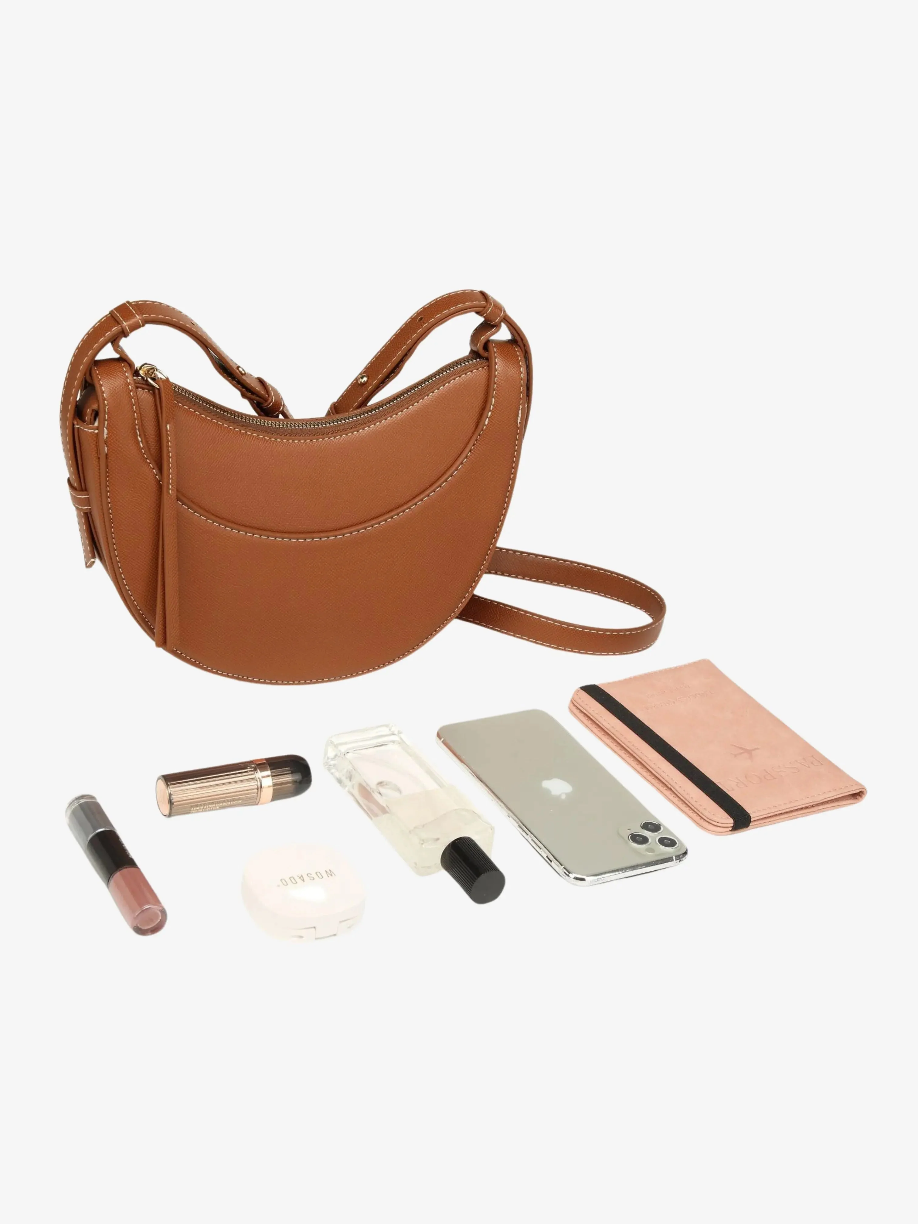 Amily | Verstellbare Schulterriemen Gebogene Crossbody-Tasche mit Quaste - Image 3