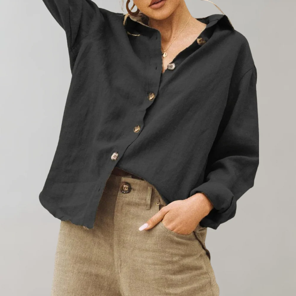 Annabelle™ Damen Leinen-Look Bluse