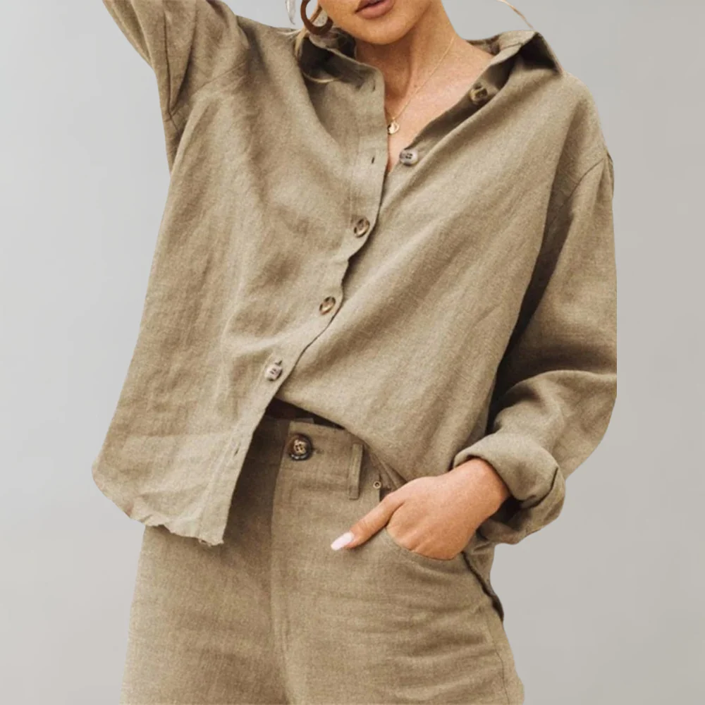 Annabelle™ Damen Leinen-Look Bluse - Image 3