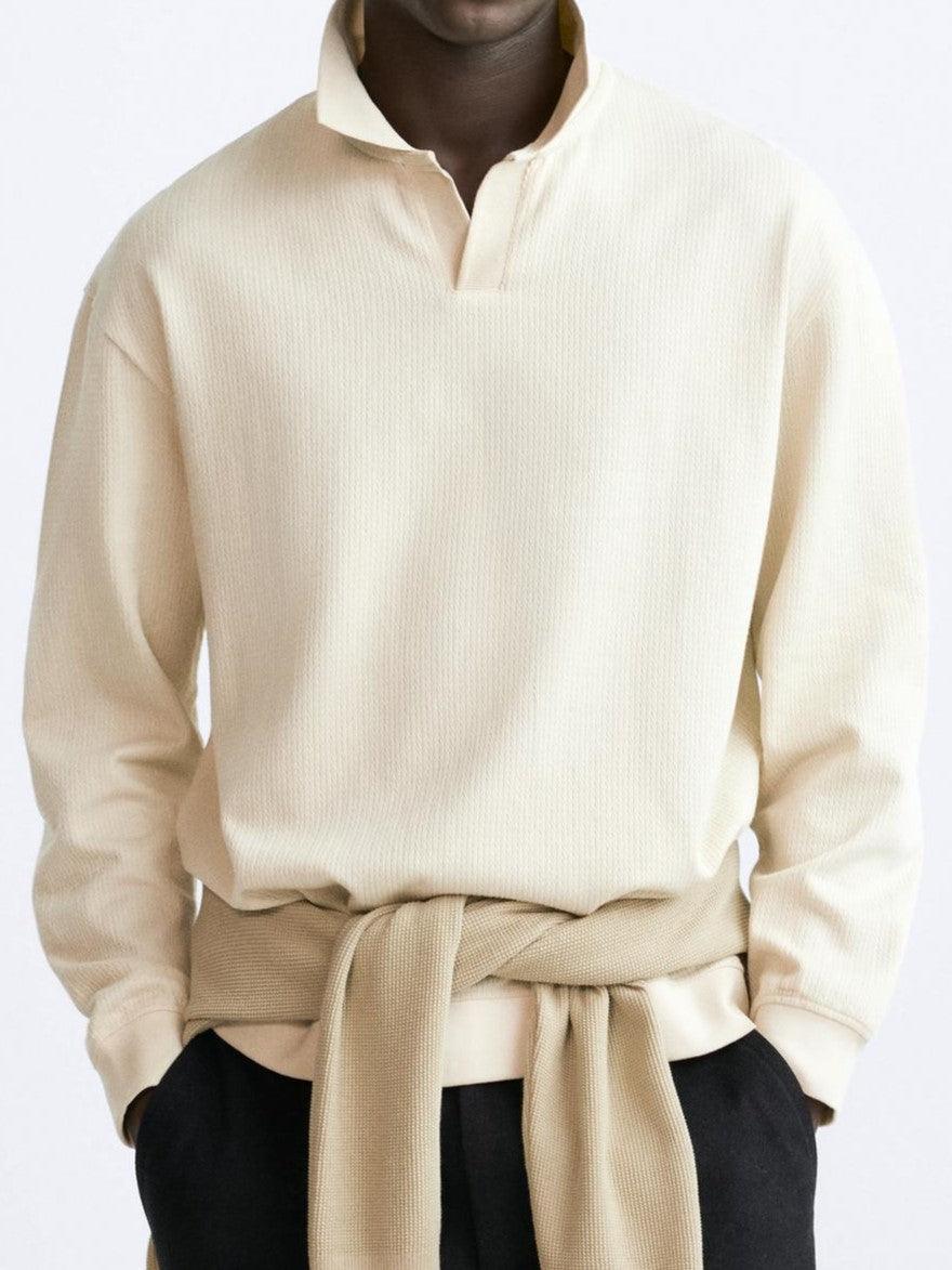 Beiger Pullover mit Polokragen – Lässiger Stil mit Eleganz - Image 2