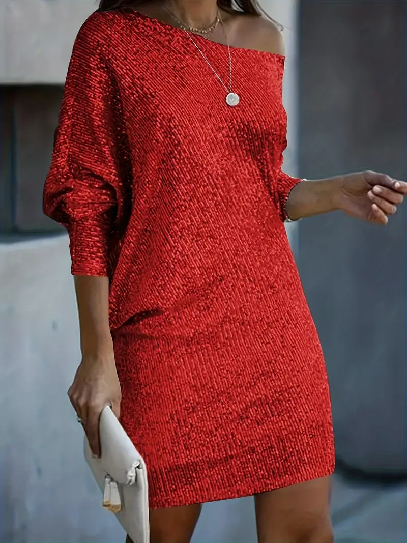 Birgit | Off-Shoulder Pailletten-Look - Image 3