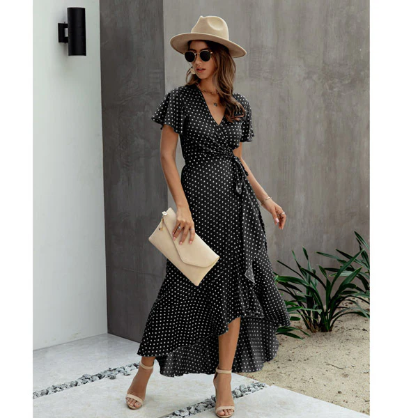 Blumenkleid mit V-Ausschnitt & Rüschen – Sommerlich & Elegant - Image 9
