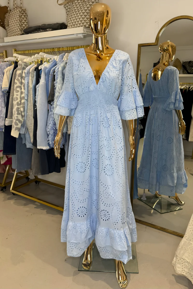 Boho Maxikleid mit Rüschärmeln und Stickerei - Image 12