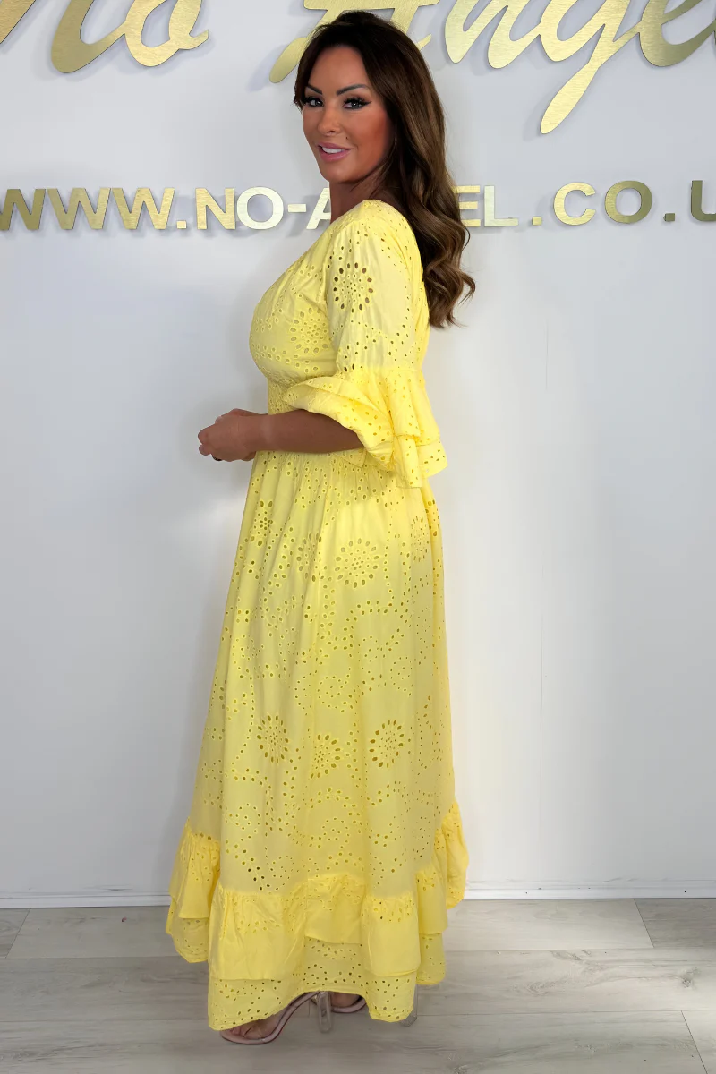Boho Maxikleid mit Rüschärmeln und Stickerei - Image 4