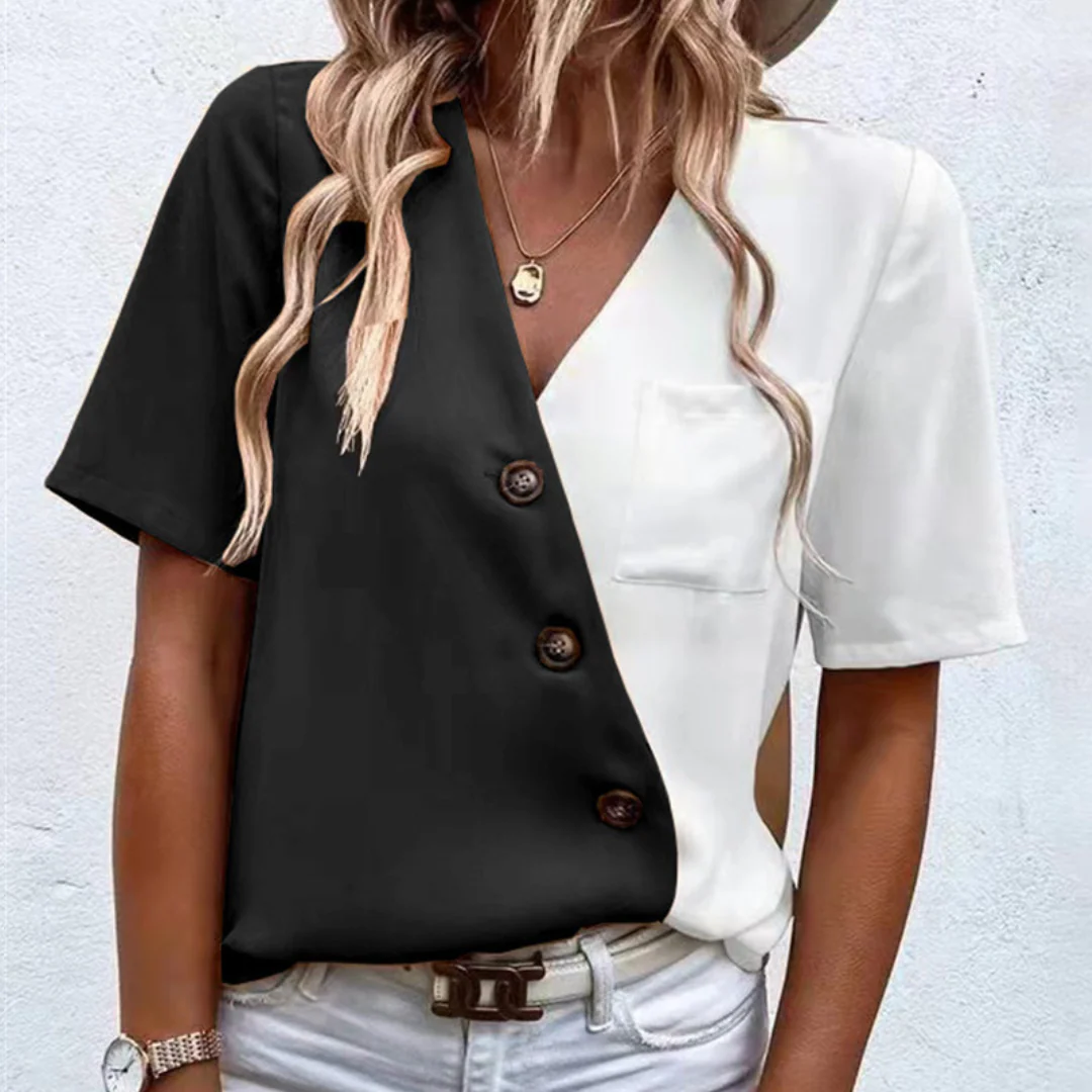 Caroline™ Damen Colorblock Bluse - Image 3