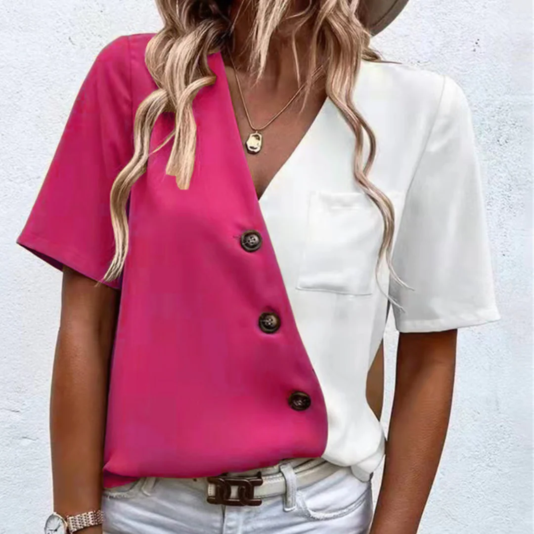 Caroline™ Damen Colorblock Bluse - Image 6