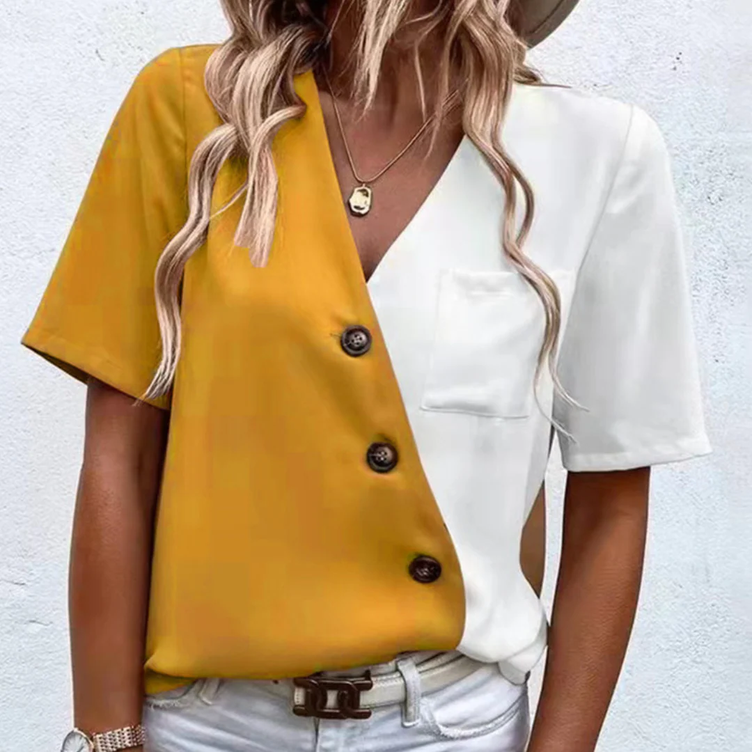 Caroline™ Damen Colorblock Bluse - Image 7