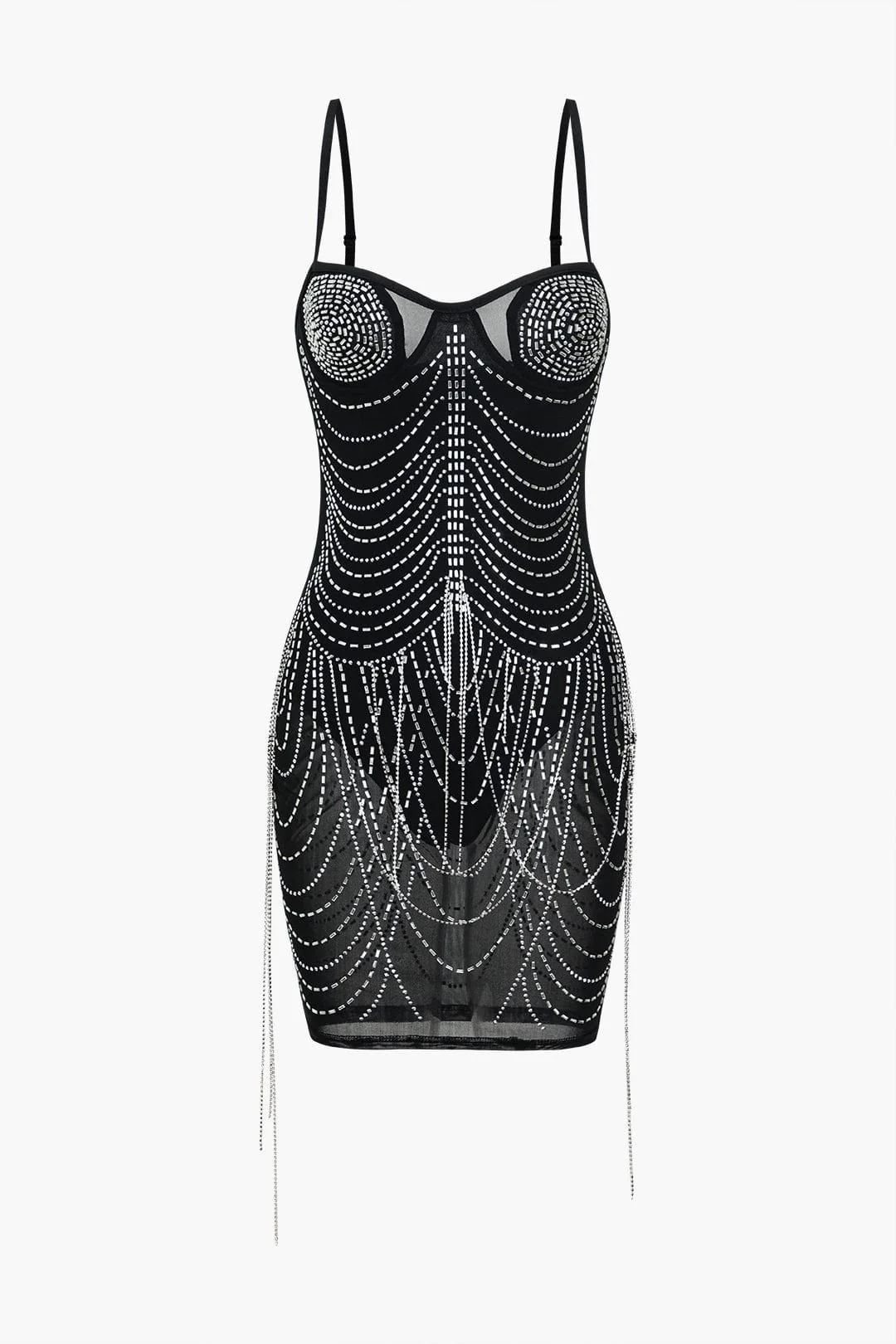 Celeste | Strass-verziertes Mesh-Minikleid – Glitzernde Glamour für unvergessliche Nächte - Image 2