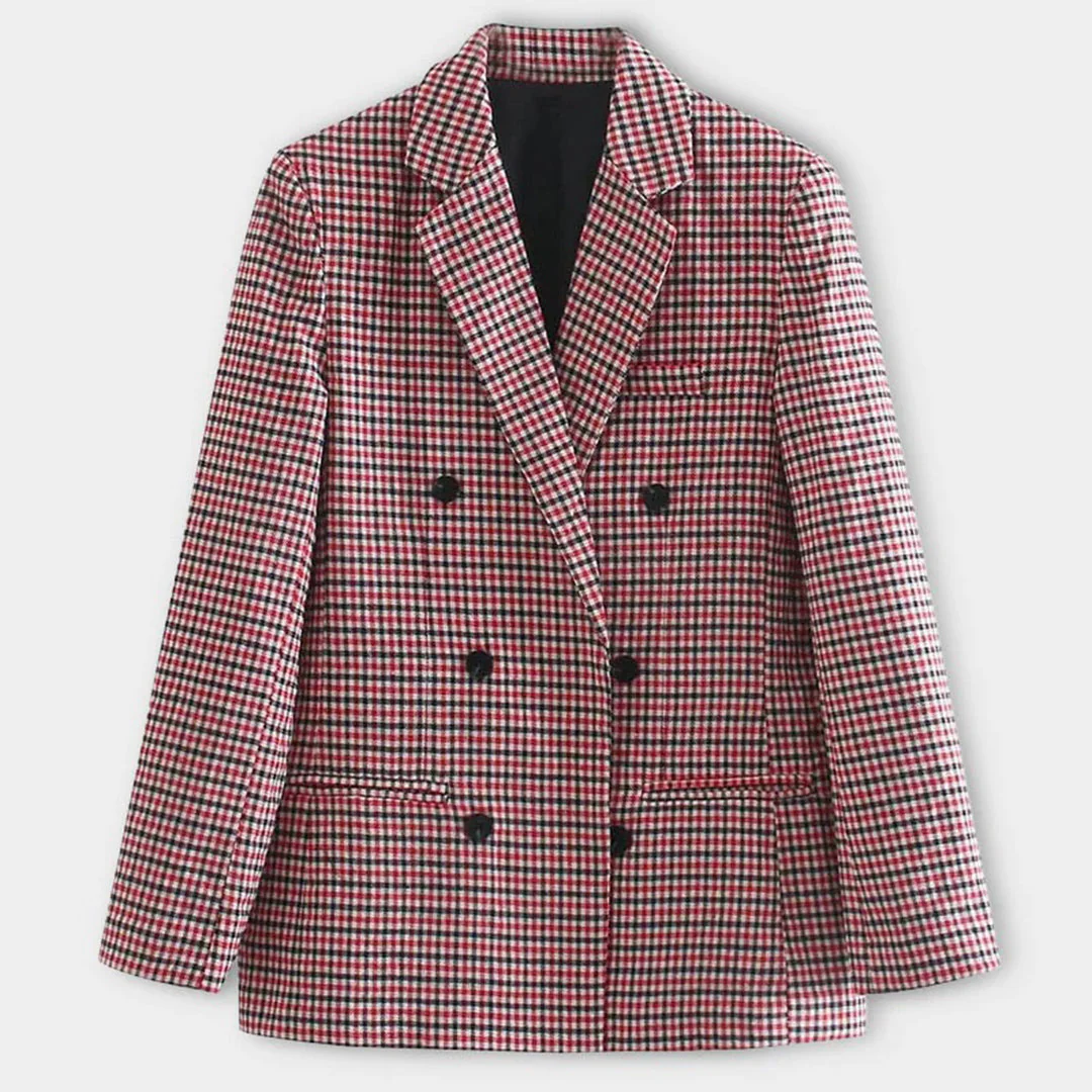 Chloe™ Damen Karierter Blazer - Image 3