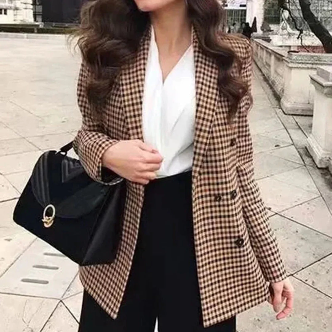 Chloe™ Damen Karierter Blazer - Image 4