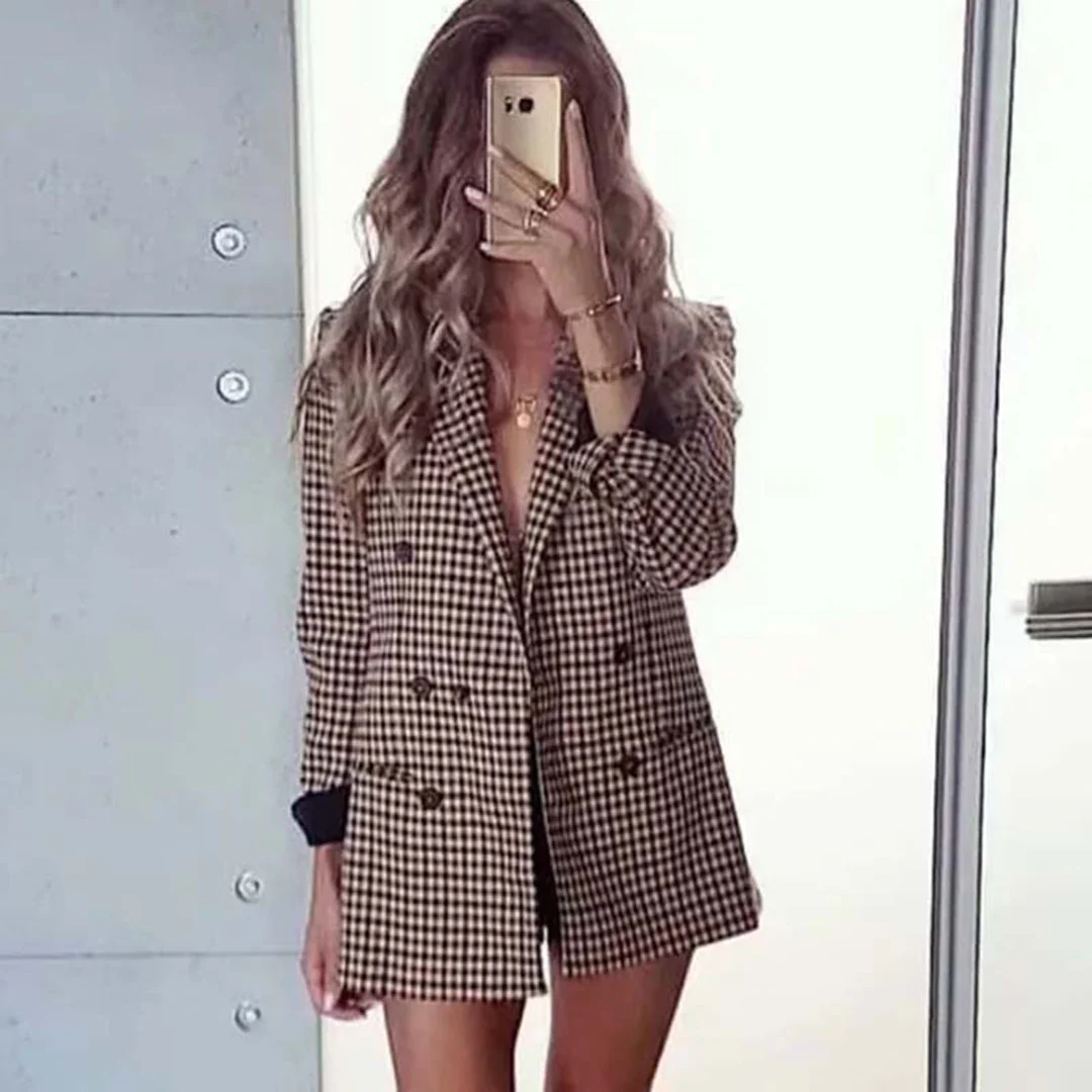 Chloe™ Damen Karierter Blazer - Image 5