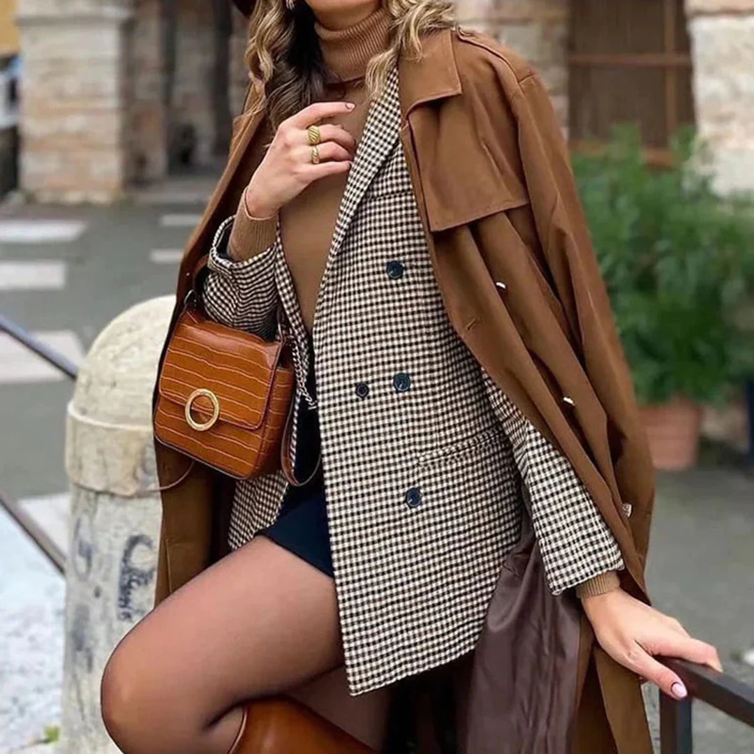 Chloe™ Damen Karierter Blazer - Image 7