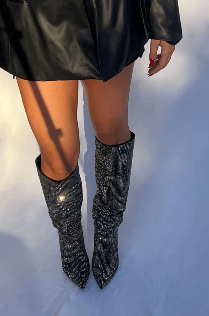 Chloé | Luxe Overknee-Stiefel mit Strassdetails - Image 3