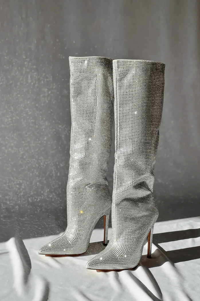 Chloé | Luxe Overknee-Stiefel mit Strassdetails - Image 4