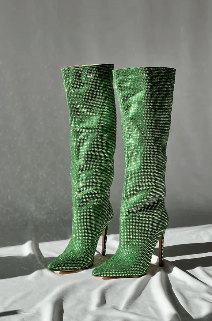 Chloé | Luxe Overknee-Stiefel mit Strassdetails - Image 8