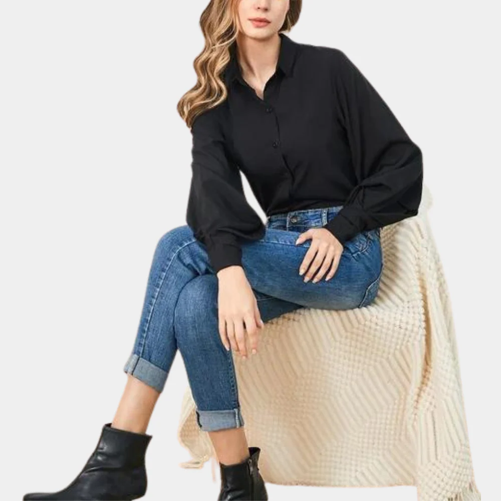 Clarissa™ Stilvolle Damenbluse mit Puffärmeln - Image 2