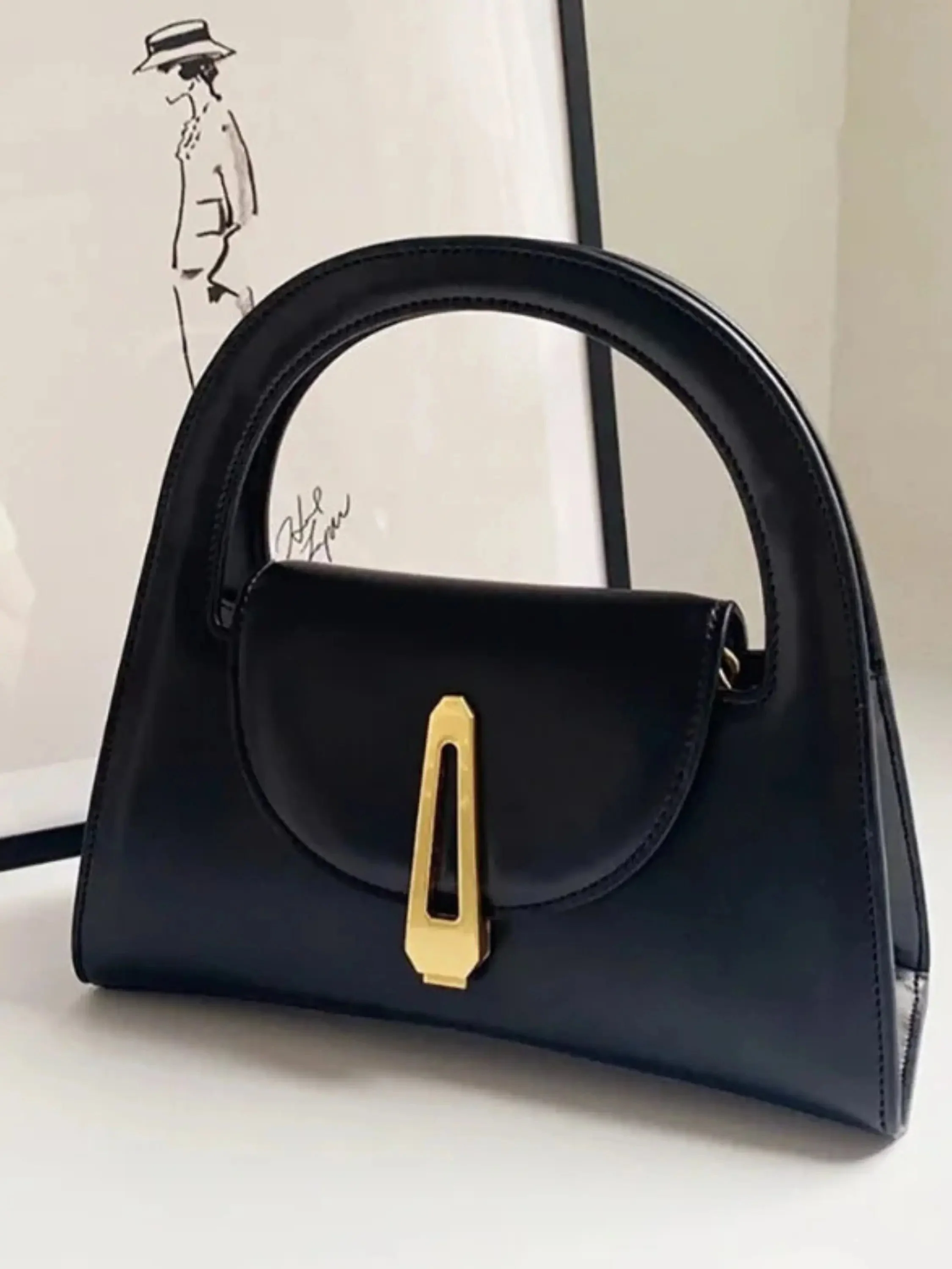 Dagmar | Moderne Schwarze Mini Schultertasche - Image 2