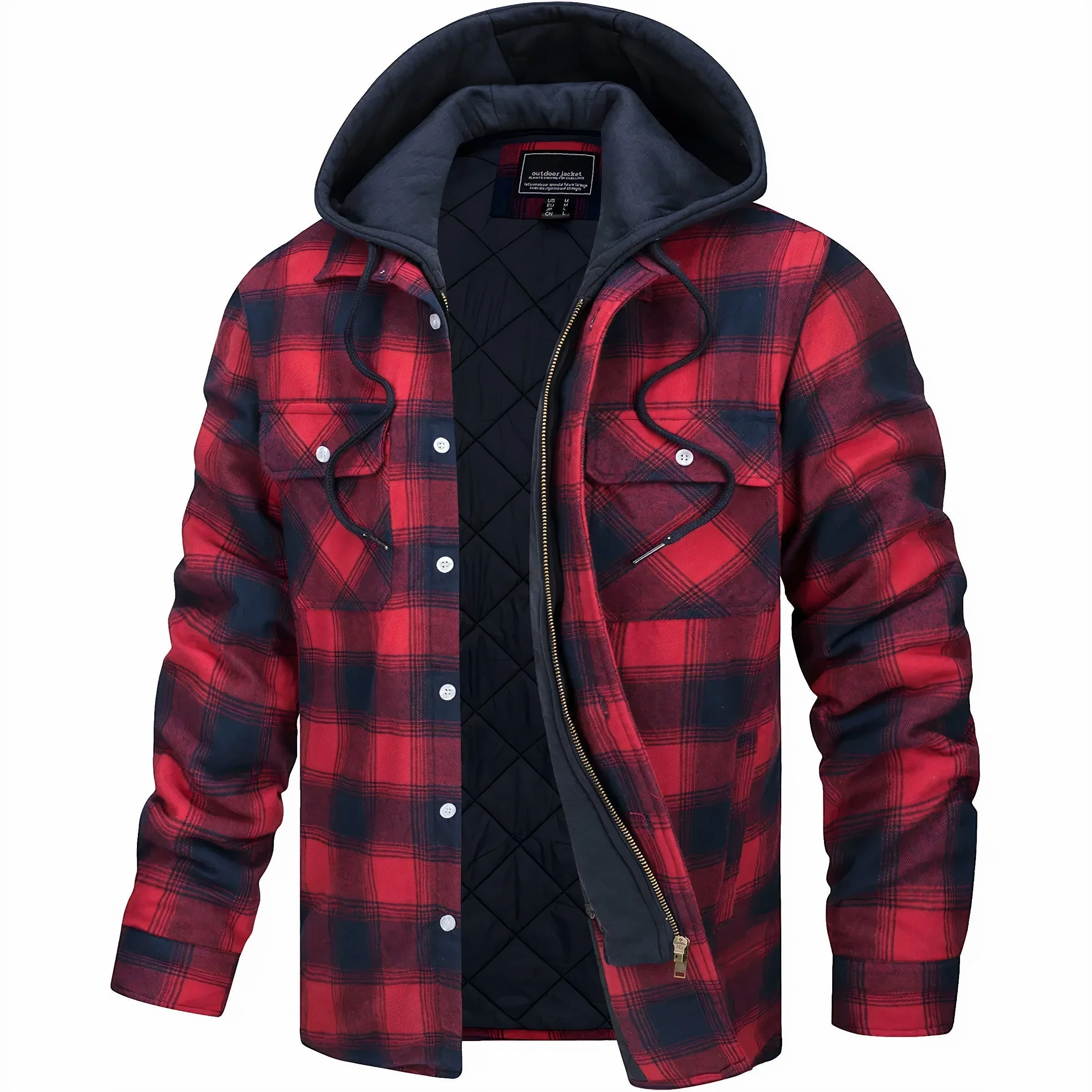 Declan | Karierte Jacke mit Reißverschluss - Image 3