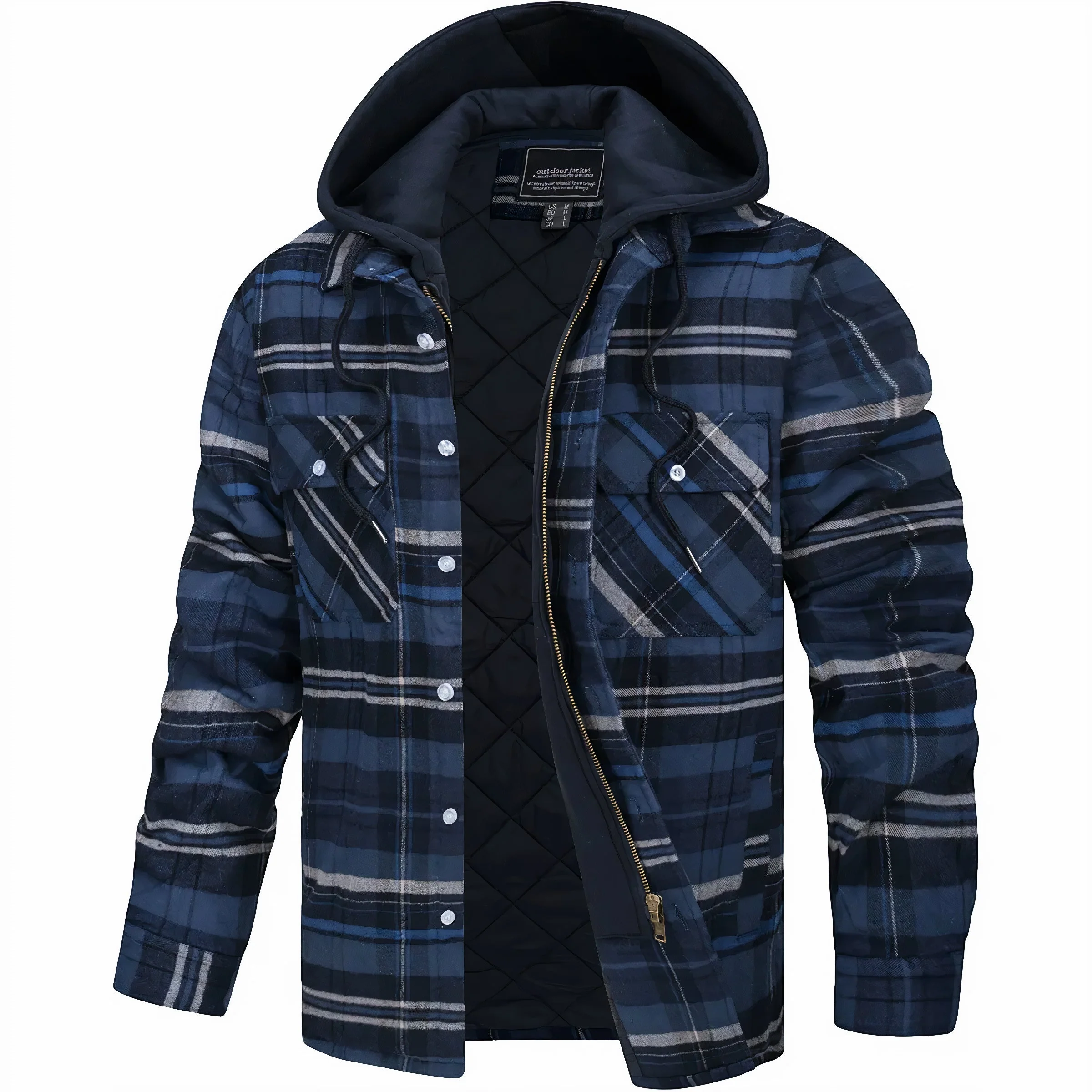 Declan | Karierte Jacke mit Reißverschluss - Image 5