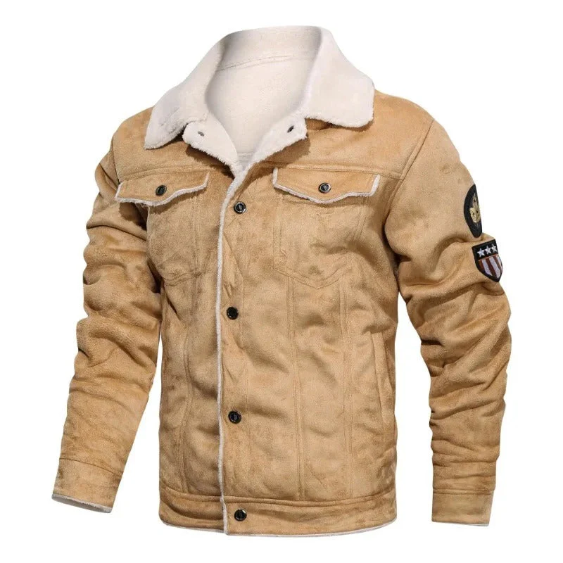 Elegante warme Fleece-Lederjacke - Image 4