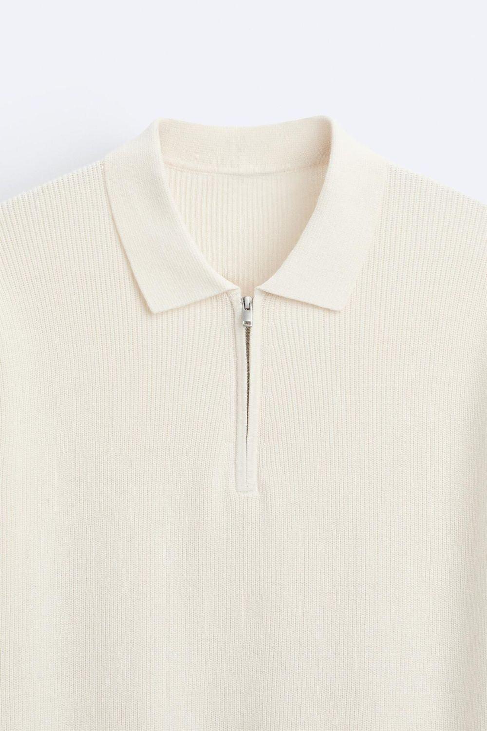 Elegantes gestricktes Polo mit Reißverschluss - Image 5