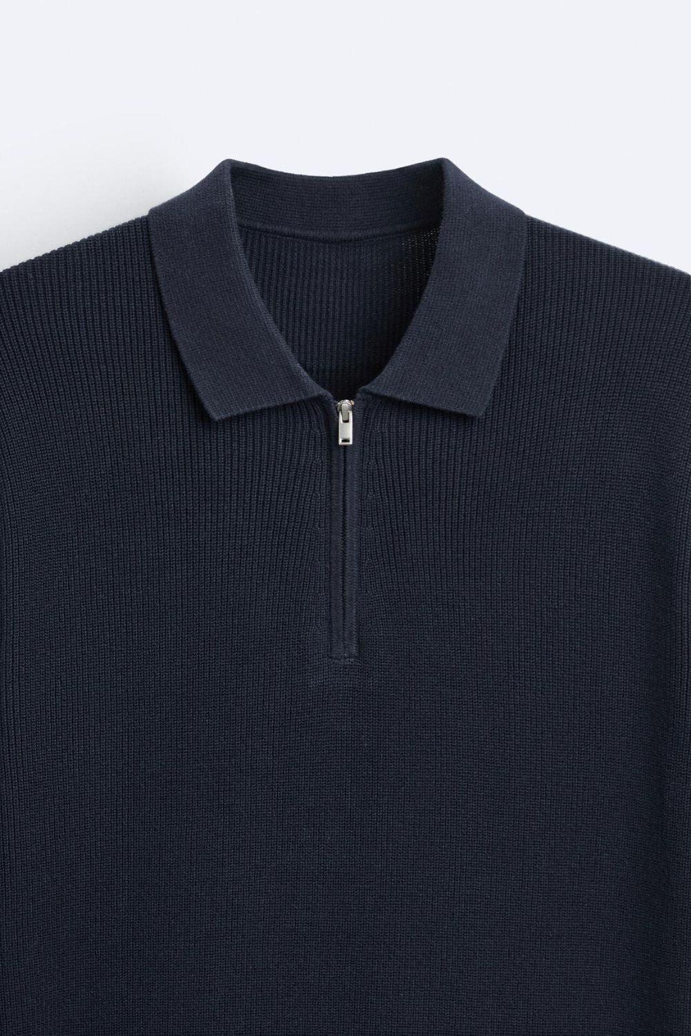 Elegantes gestricktes Polo mit Reißverschluss - Image 8