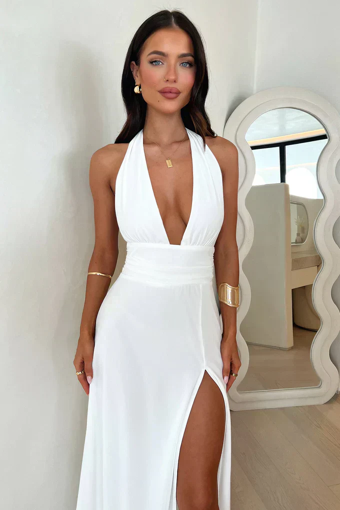 Elegantes Maxikleid mit Halter und Beinschlitz - Image 10