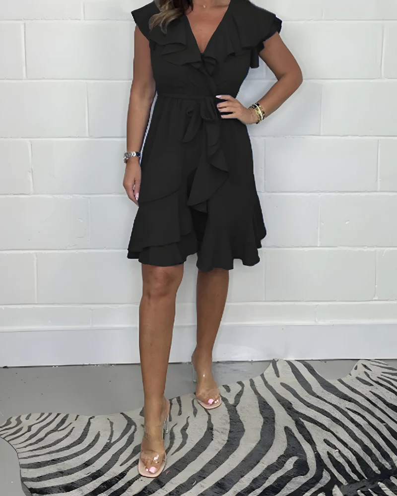 Elegantes Rüschenkleid mit V-Ausschnitt – femininer Look für jeden Anlass - Image 3