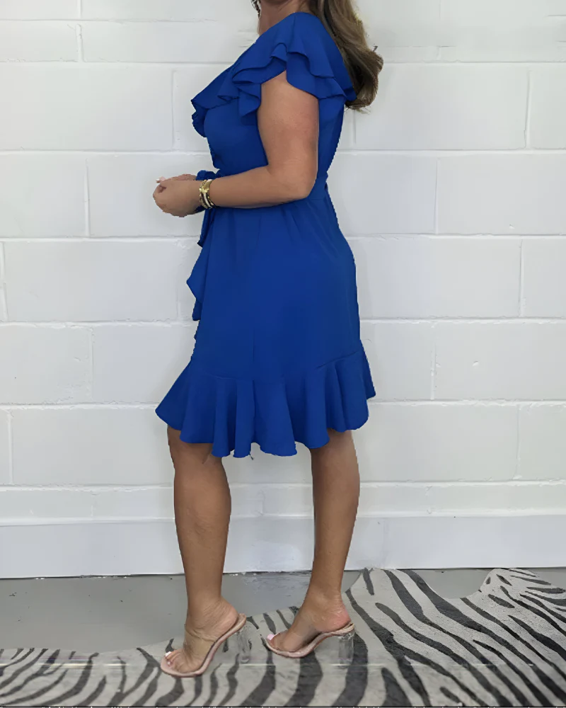 Elegantes Rüschenkleid mit V-Ausschnitt – femininer Look für jeden Anlass - Image 6