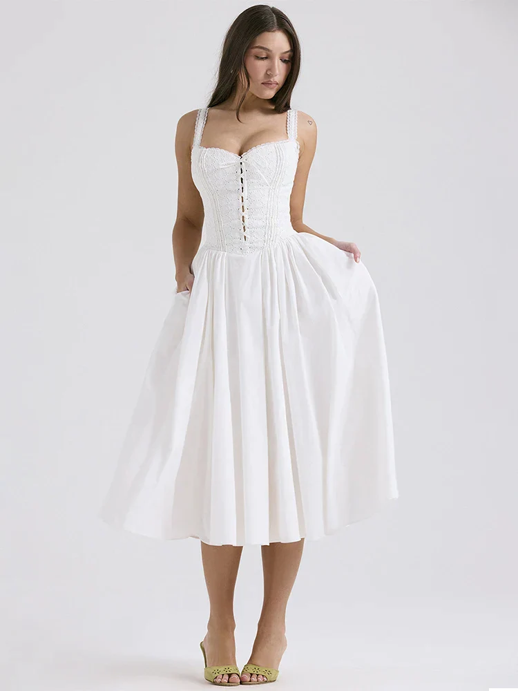 Elena | Luftiges Leinen-Sommerkleid mit romantischen Details - Image 3