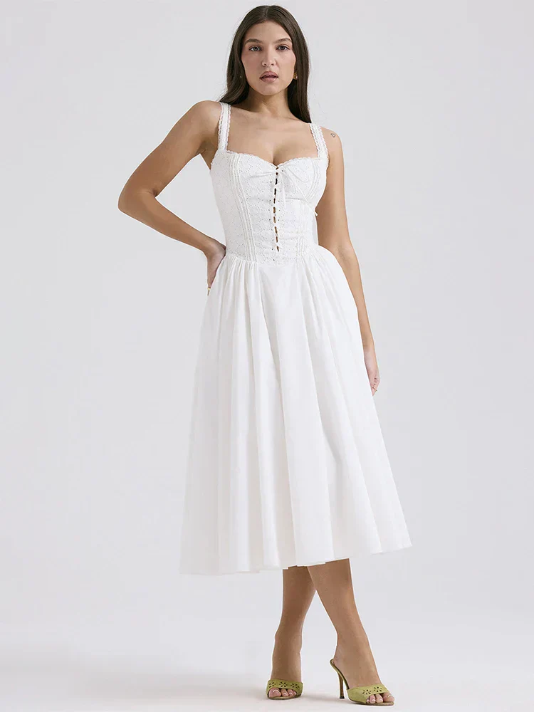 Elena | Luftiges Leinen-Sommerkleid mit romantischen Details - Image 4