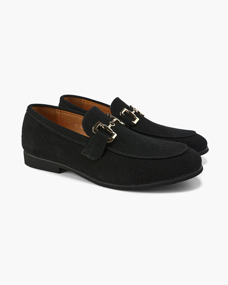 Elias | Lässige Herrenloafers aus Wildleder mit einem eleganten Metallelement
