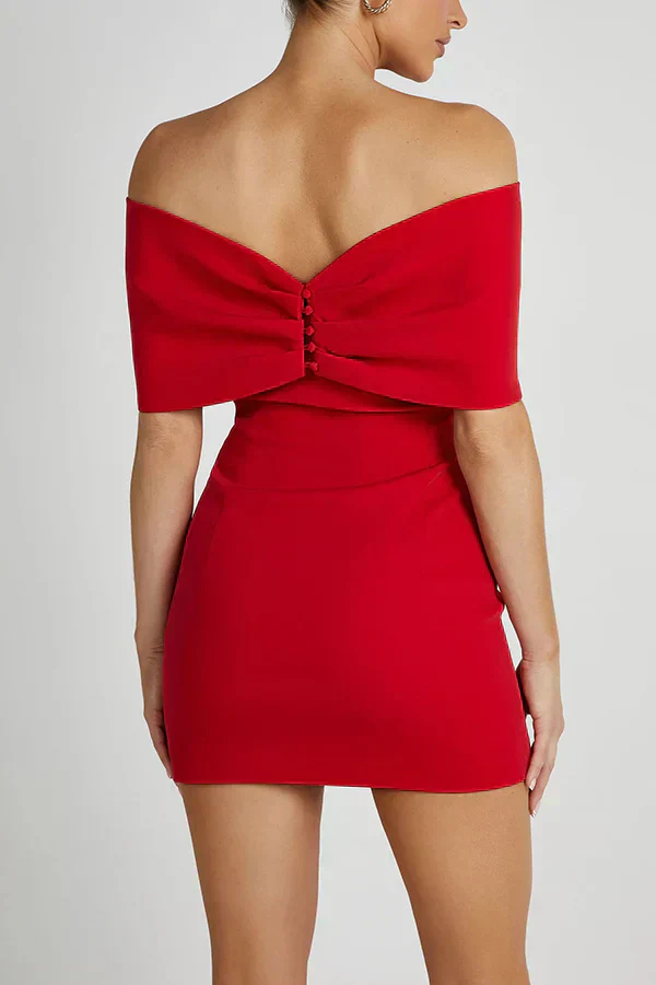 Elly | Off-Shoulder Minikleid mit Schleifendetail - Image 3