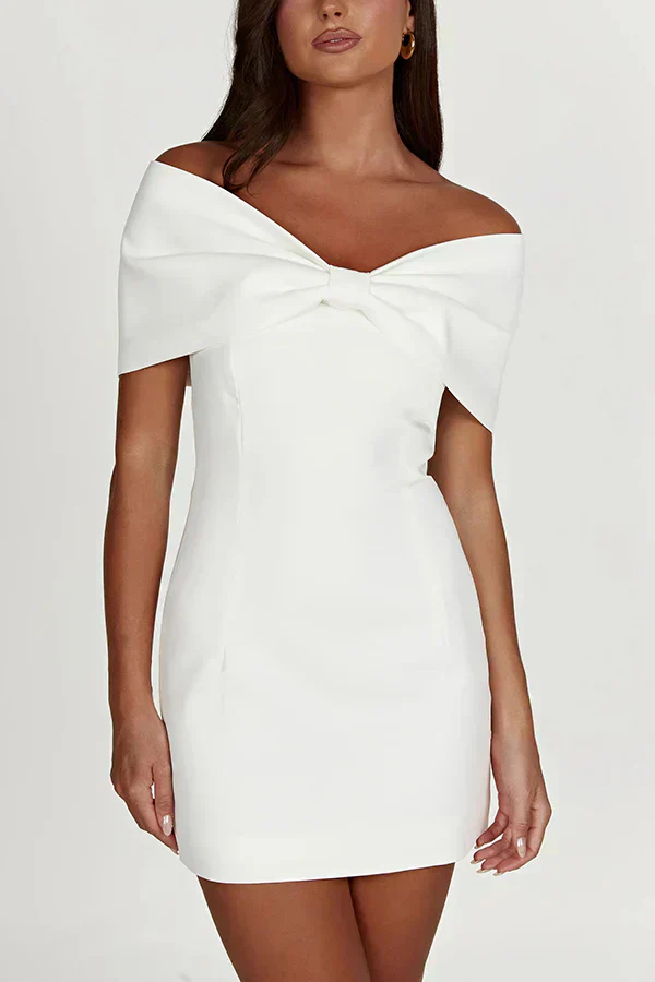 Elly | Off-Shoulder Minikleid mit Schleifendetail - Image 8
