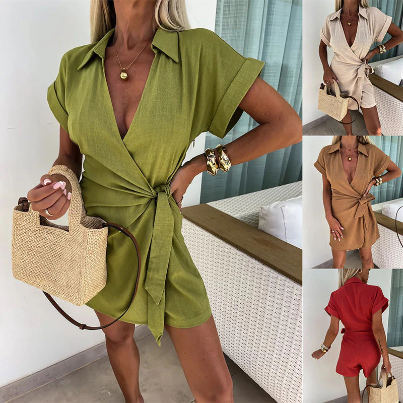 Eva™ Sommerlicher V-Ausschnitt Jumpsuit - Image 12