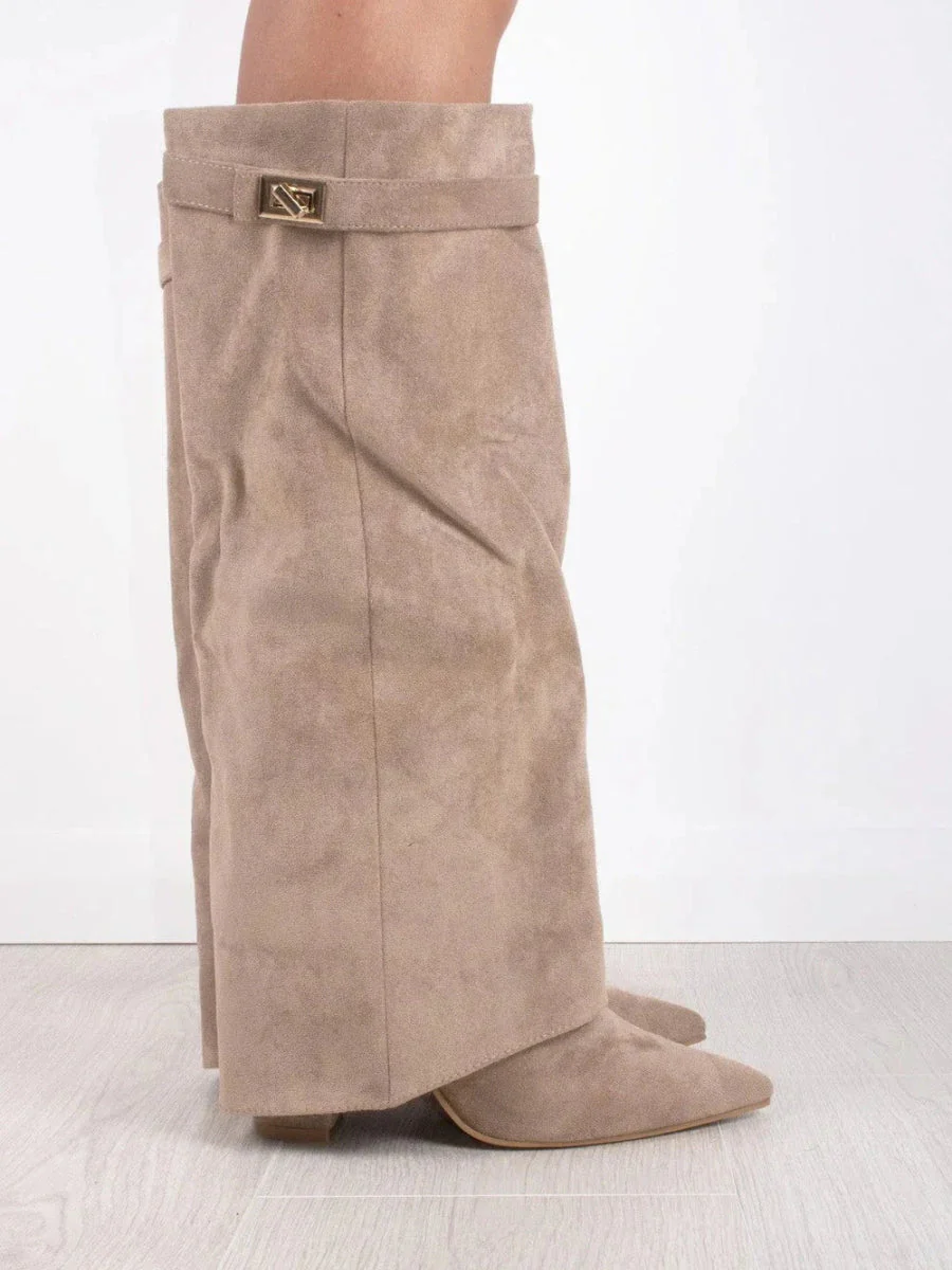 Evy | Elegante Damenstiefel aus hochwertigem Wildleder mit goldenen Akzenten - Image 10