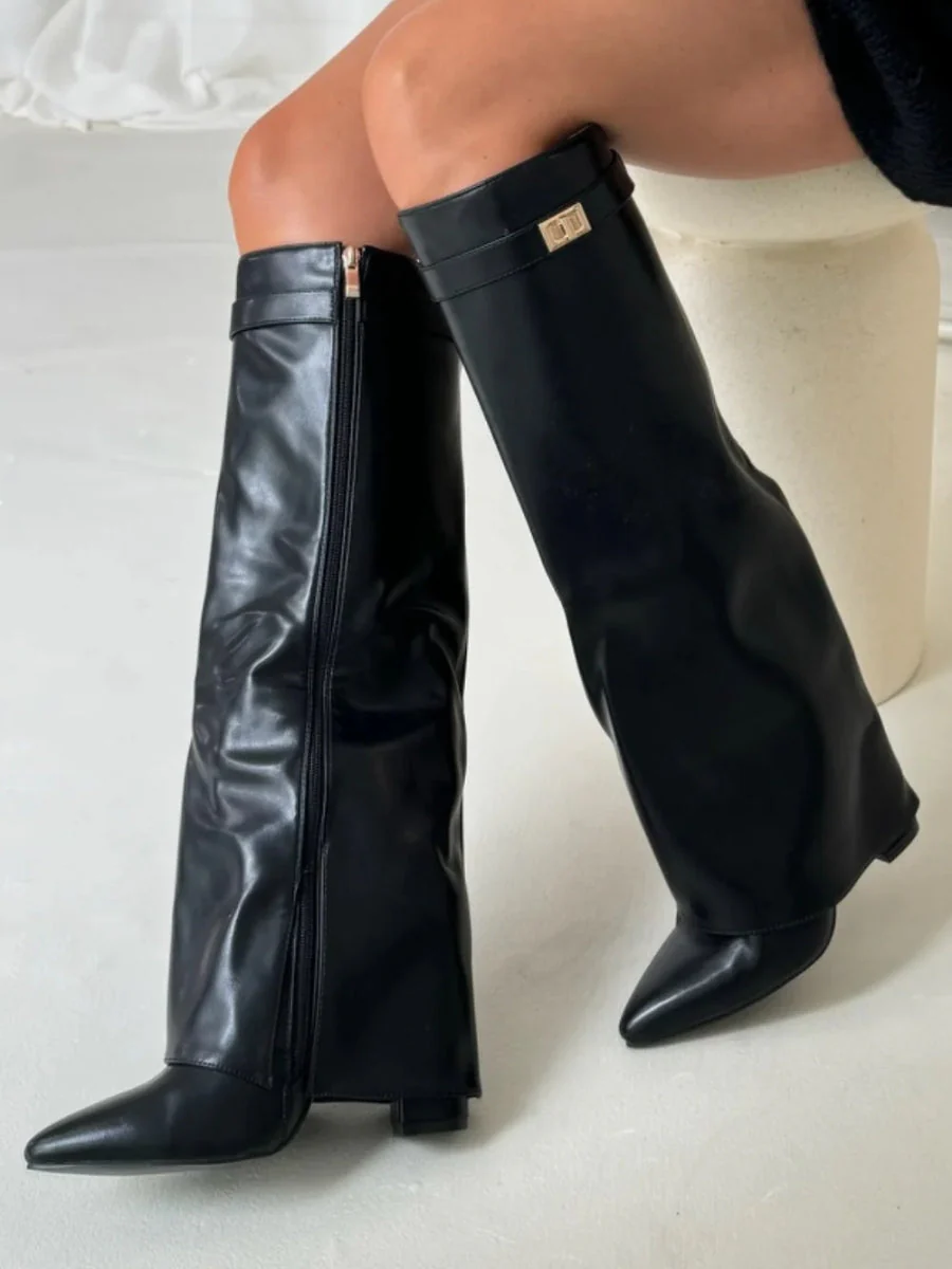 Evy | Elegante Damenstiefel aus hochwertigem Wildleder mit goldenen Akzenten - Image 15