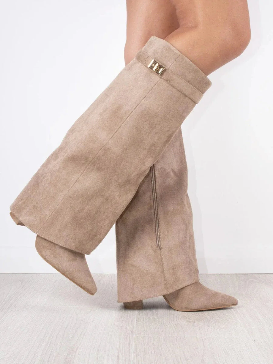 Evy | Elegante Damenstiefel aus hochwertigem Wildleder mit goldenen Akzenten - Image 7