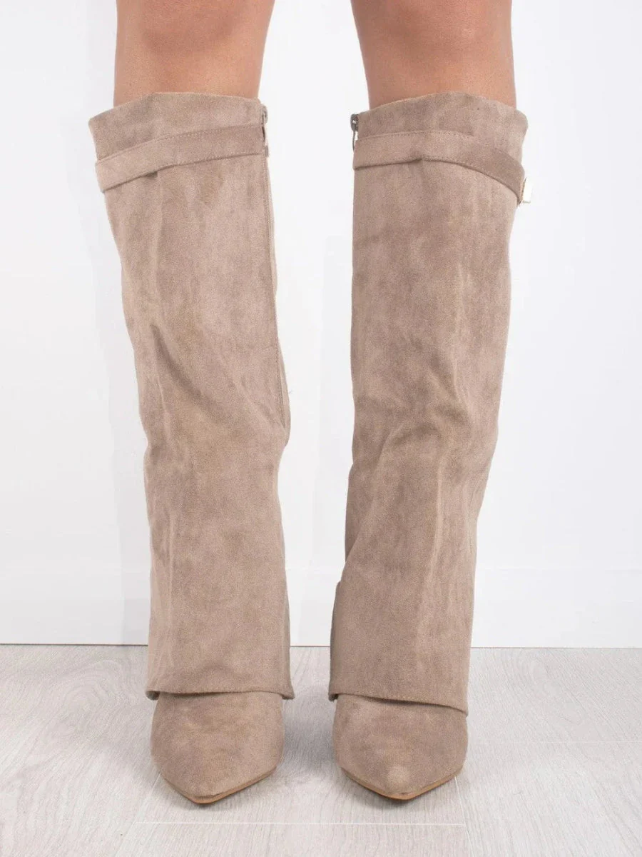 Evy | Elegante Damenstiefel aus hochwertigem Wildleder mit goldenen Akzenten - Image 8