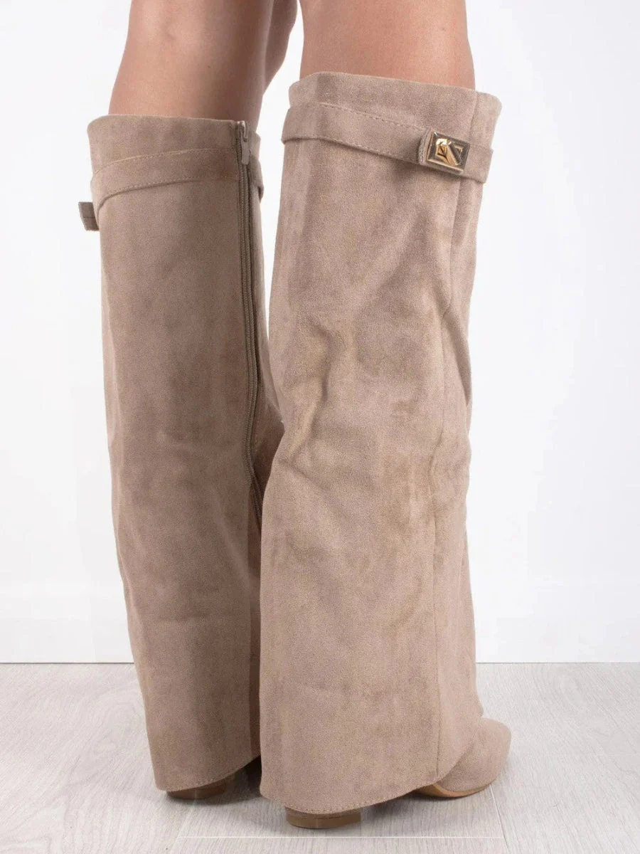 Evy | Elegante Damenstiefel aus hochwertigem Wildleder mit goldenen Akzenten - Image 9