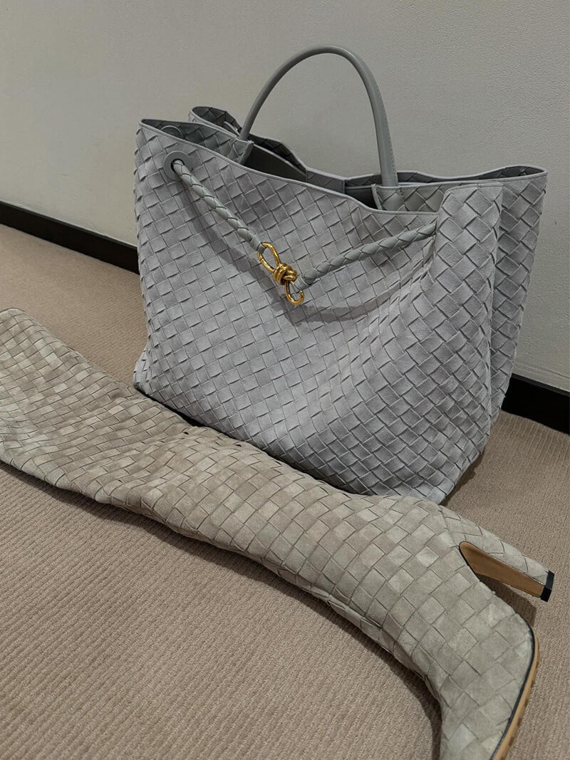 Frauke | Geflochtene Damenhandtasche aus Wildleder - Image 7