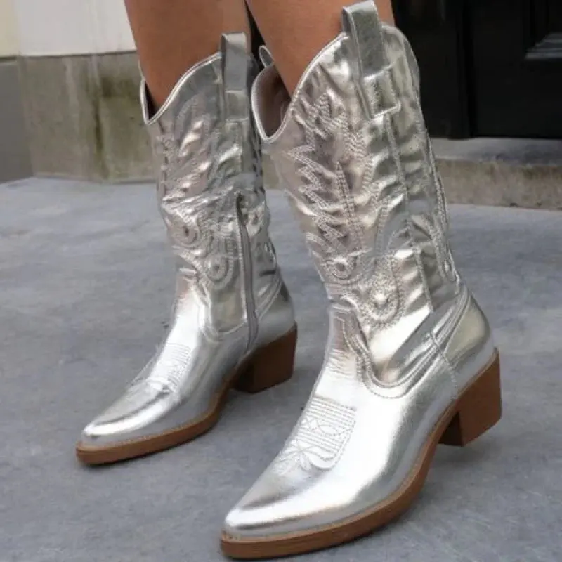 Genf | Elegante Cowboy-Stiefel aus Metall - Image 5