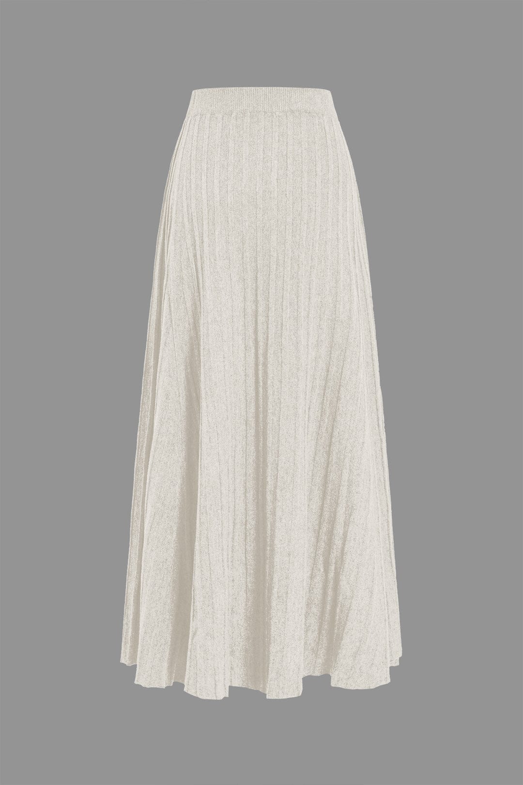 Gerlinde | Weit fallender gestrickter Midi-Rock mit Plisseefalten und elastischem Bund - Image 6