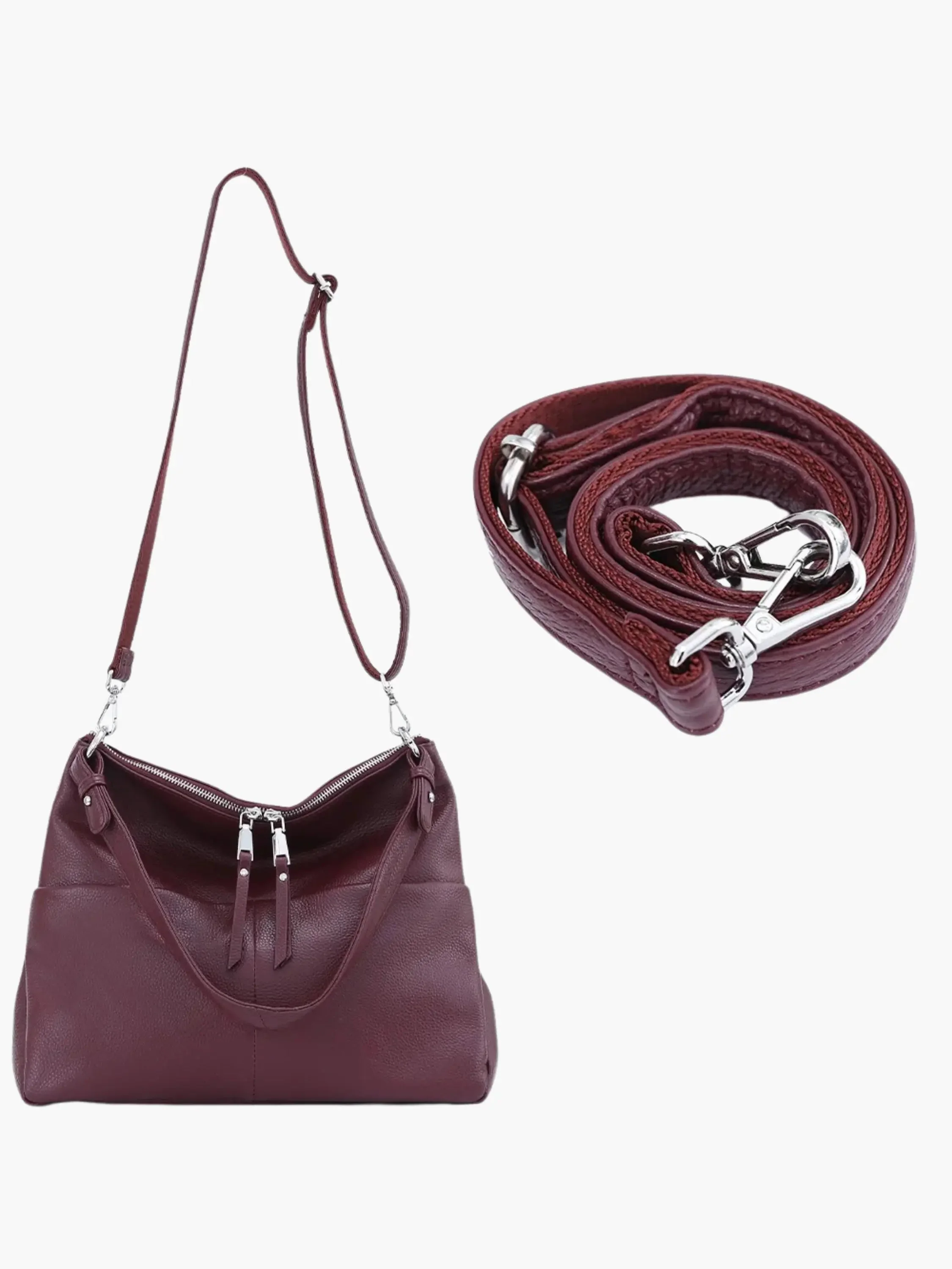 Hannelore| Hobo-Tasche aus weichem Leder mit Reißverschluss - Image 5