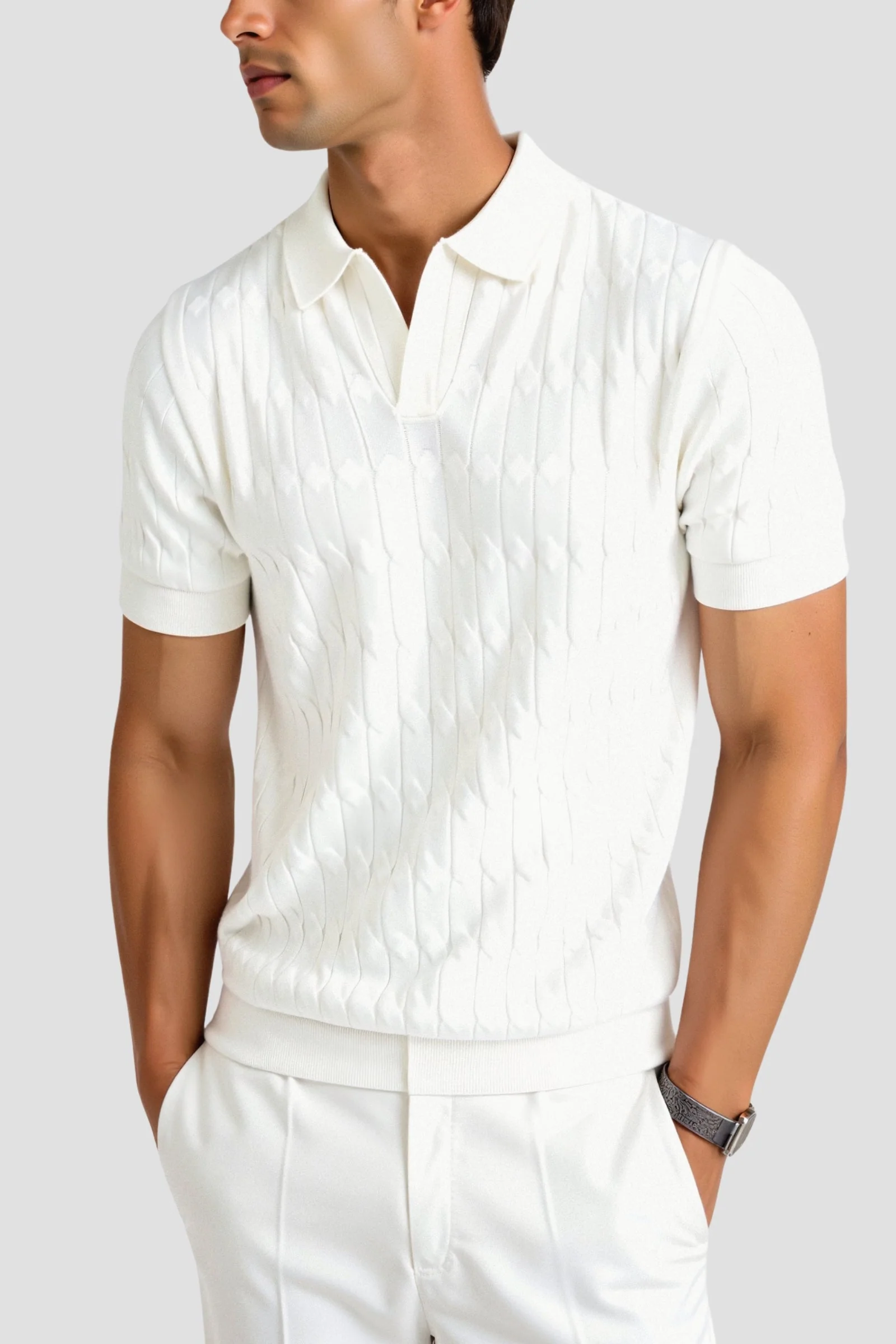 Herren-Polohemd in Weiß – Klassisch und Elegant - Image 4