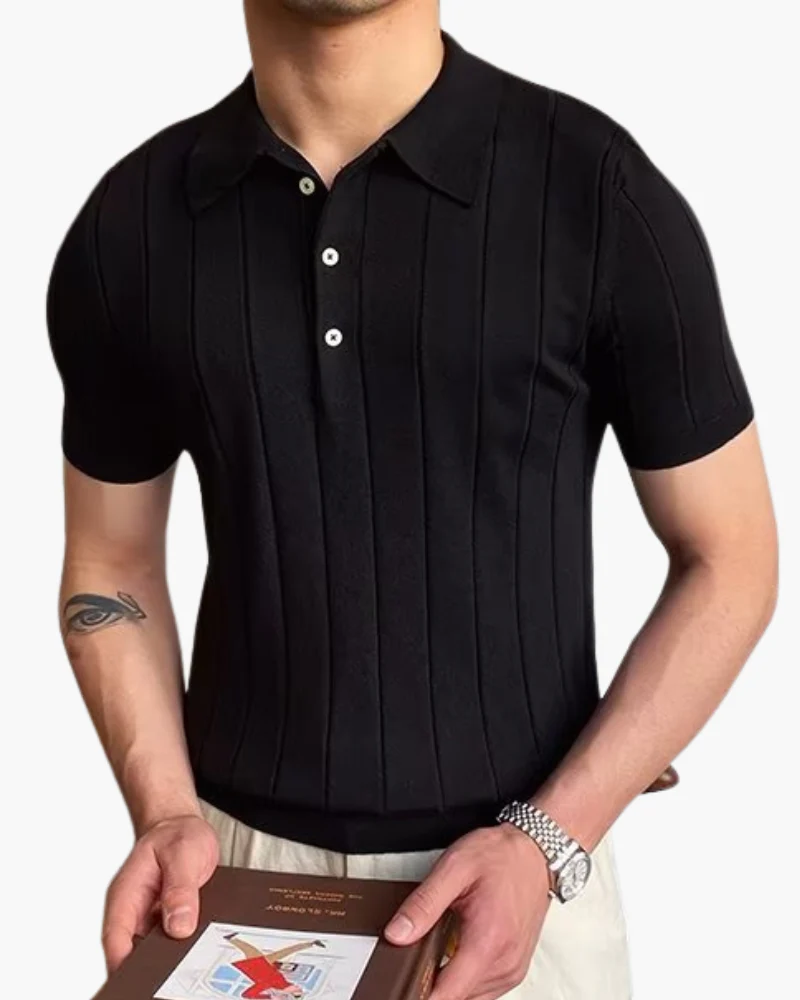 Ian | Business Casual Herren Slim Fit Strickpoloshirt mit Rippmuster - Image 5