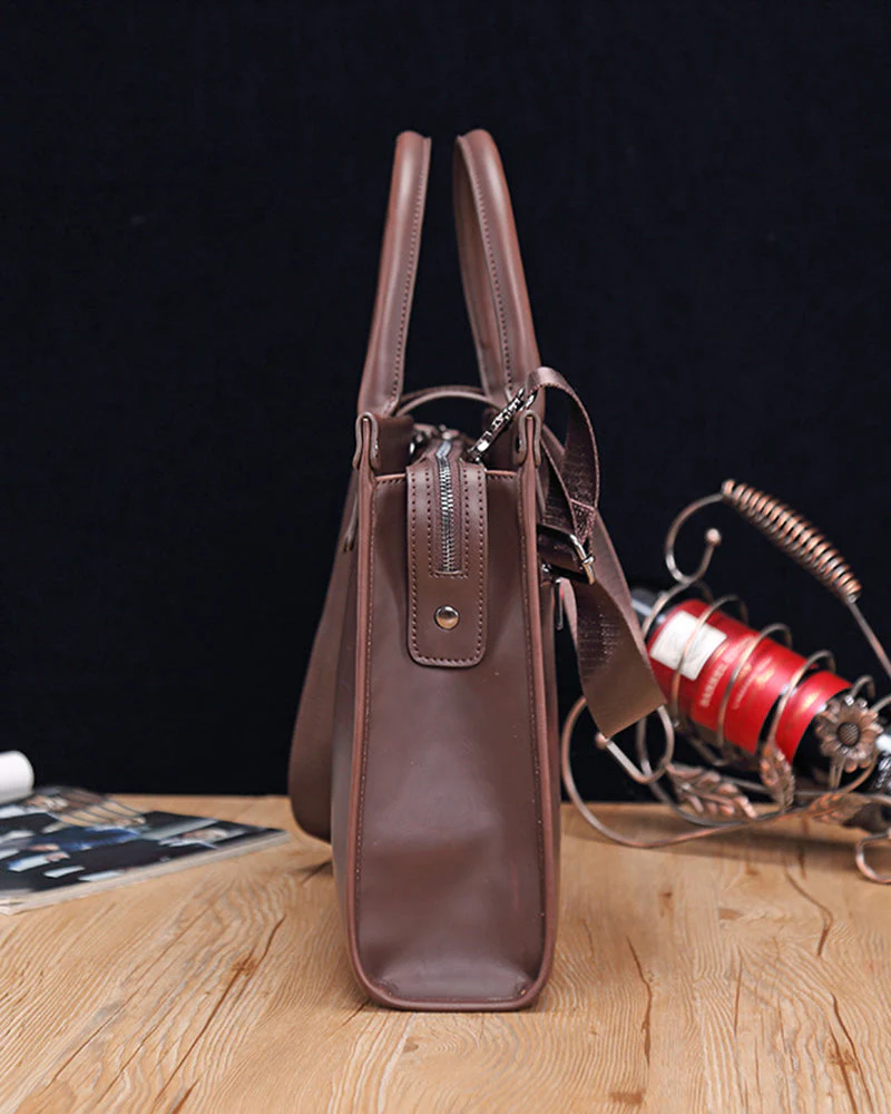 Jane | Elegante Laptoptasche für Damen aus braunem Kunstleder - Image 3