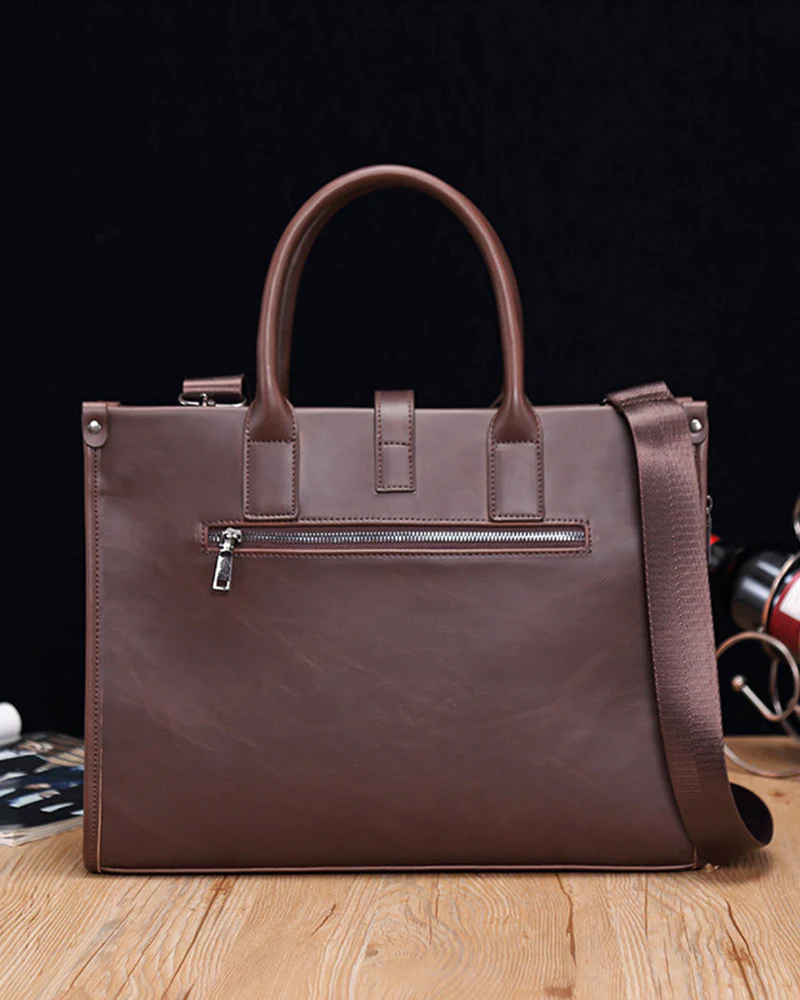 Jane | Elegante Laptoptasche für Damen aus braunem Kunstleder - Image 4